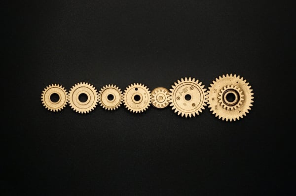 cogs on a black background