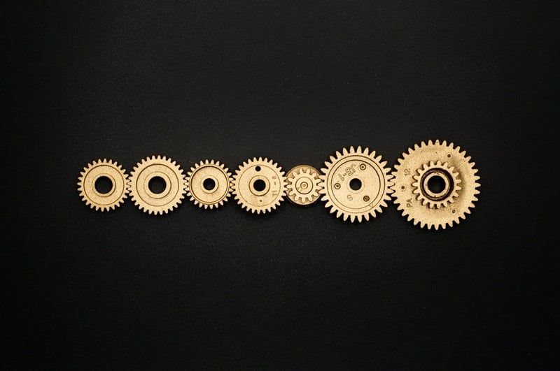 cogs on a black background