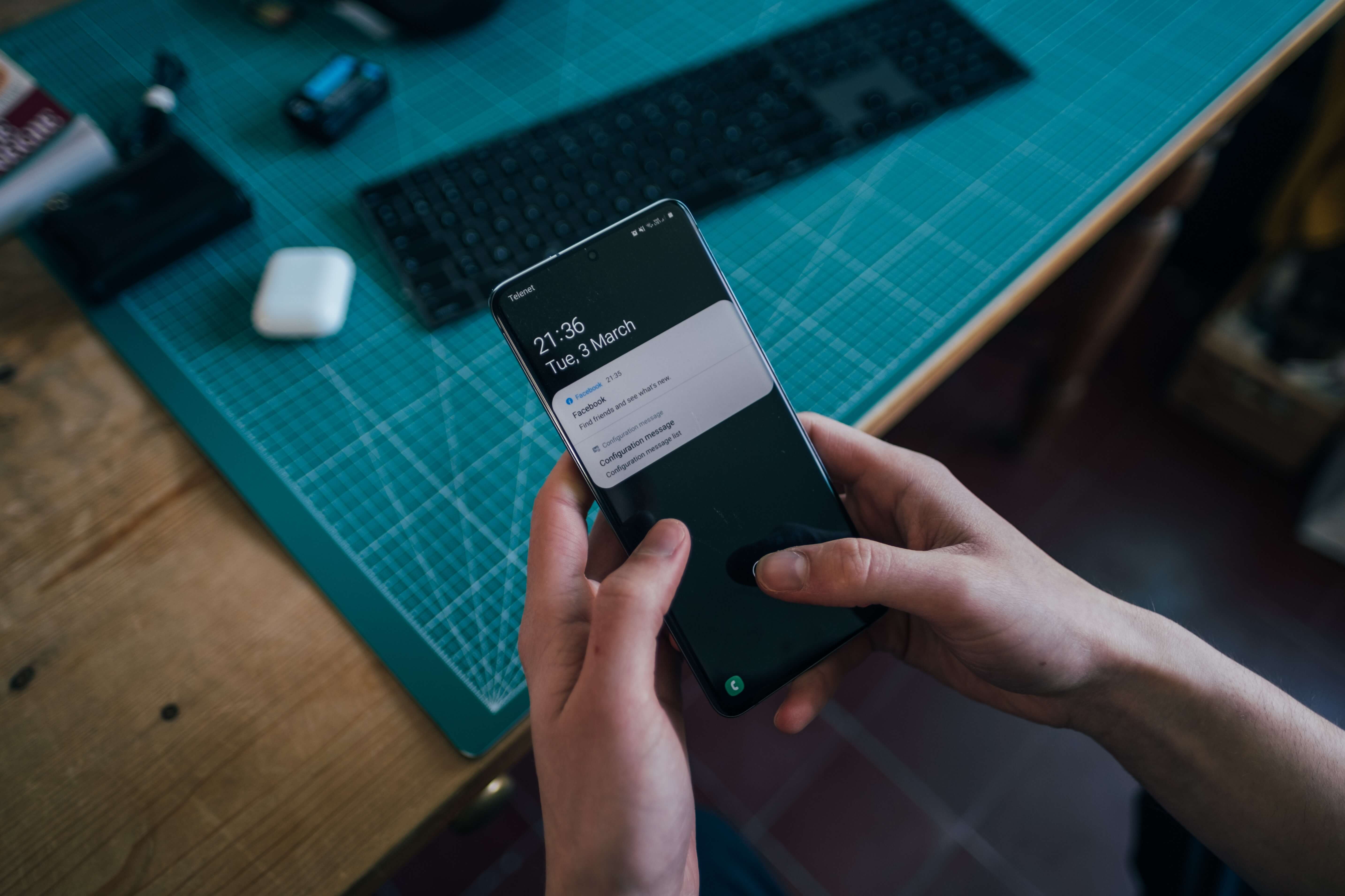 Phone with push notification.